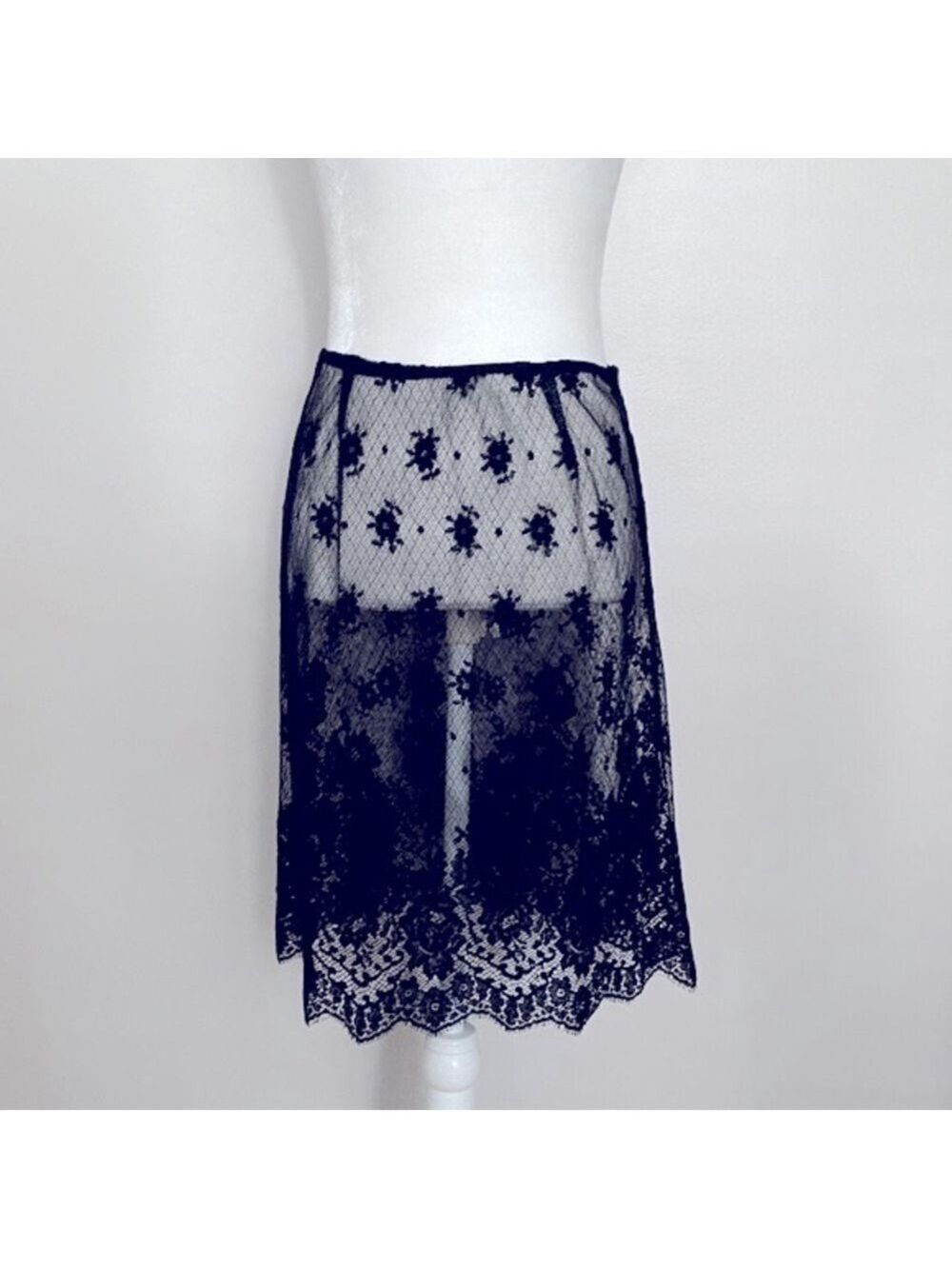 NWOT black lace see thru skirt